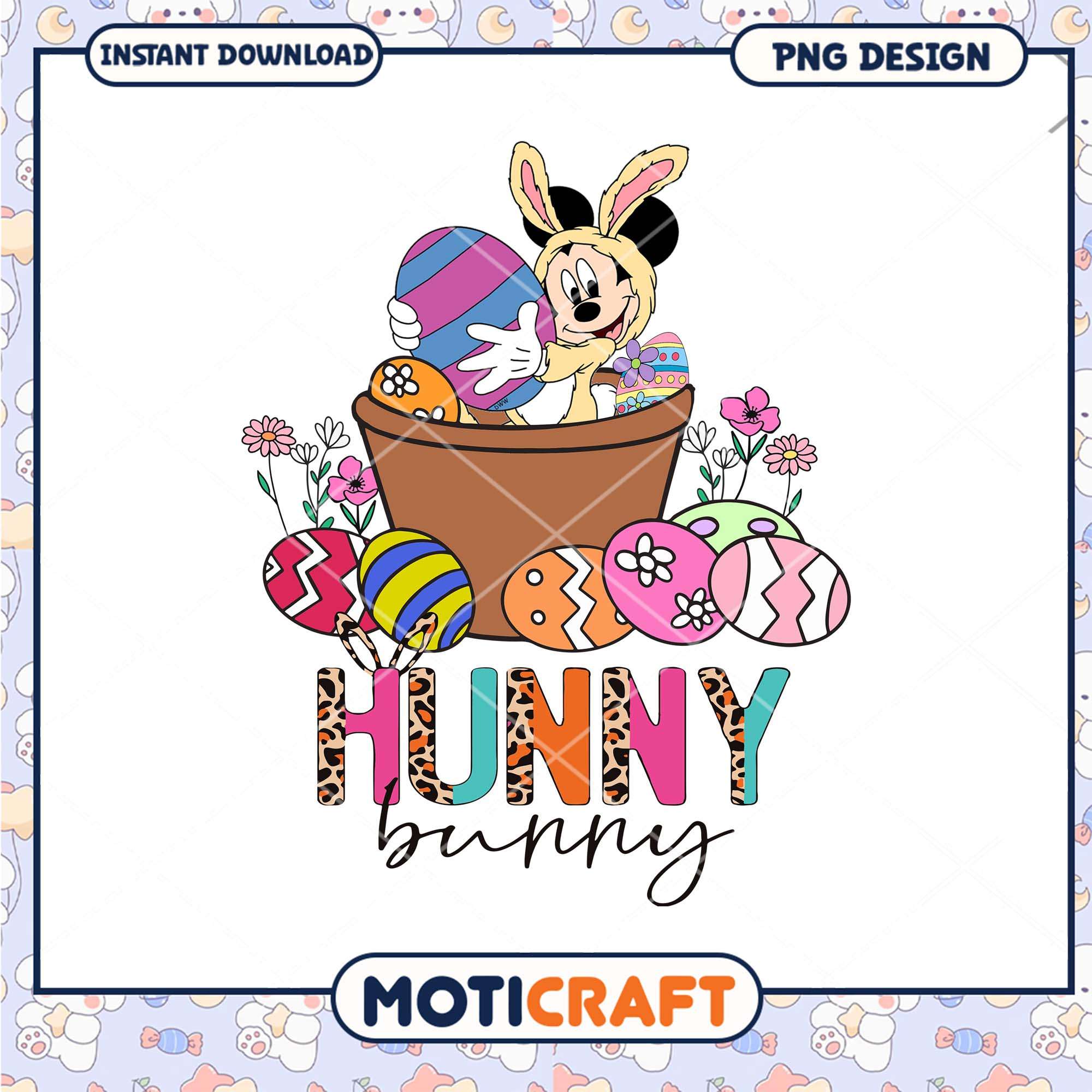 Easter Mickey Bunny PNG Design Easter Mickey Bunny PNG Design