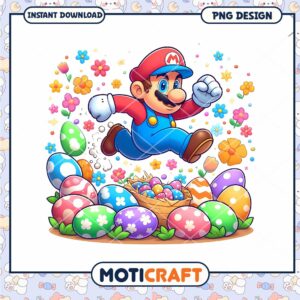 Easter Mario PNG Design Instant Download