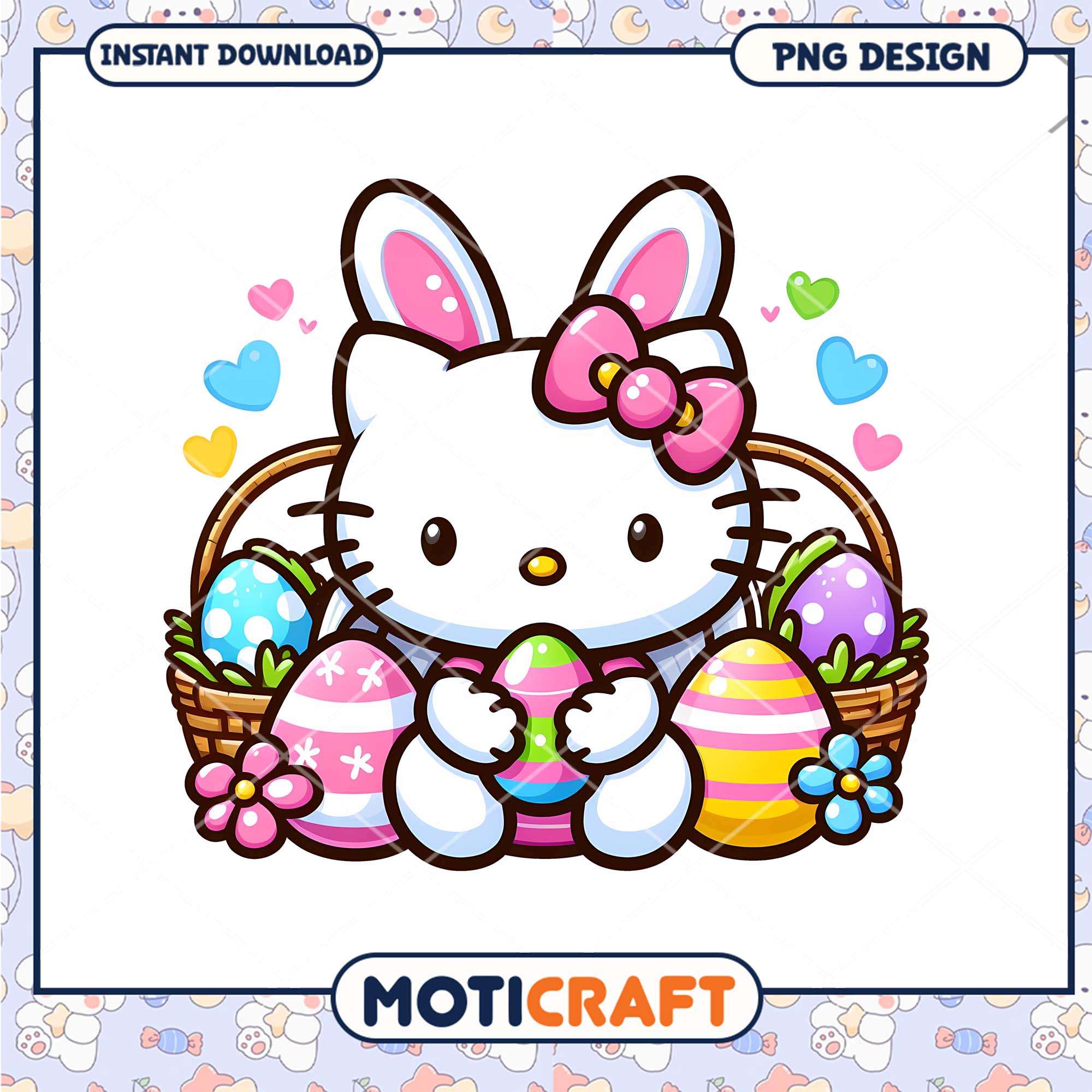 Easter Hello Kitty PNG Design Instant Download Easter Hello Kitty PNG Design Instant Download