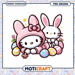 Easter Hello Kitty PNG Design