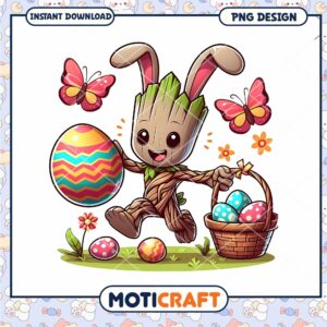 Easter Groot PNG Bunny Groot with Eggs