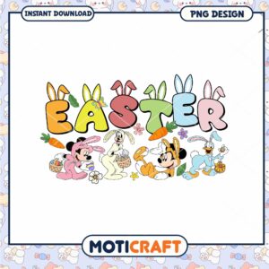 Easter Fun PNG Design with Cute Characters and Bunnies