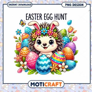Easter Egg Hunt Hedgehog PNG