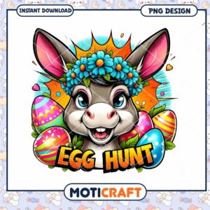 Easter Donkey Egg Hunt PNG Design