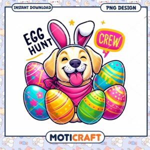 Easter Dog PNG Egg Hunt Crew Design