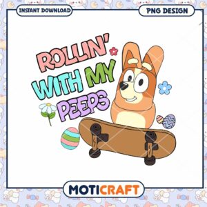 Easter Dog Skateboard PNG Design