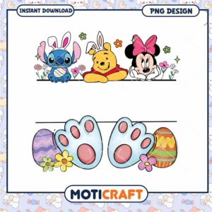 Easter Disney PNG Stitch, Pooh, Minnie