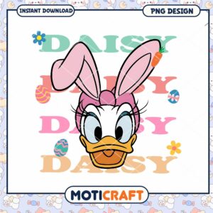 Easter Daisy Duck PNG Design