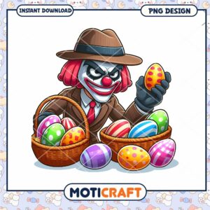 Easter Clown PNG Design Instant Download