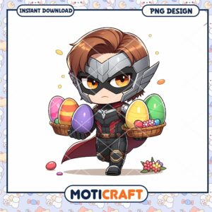 Easter Chibi PNG Cute Superhero Design