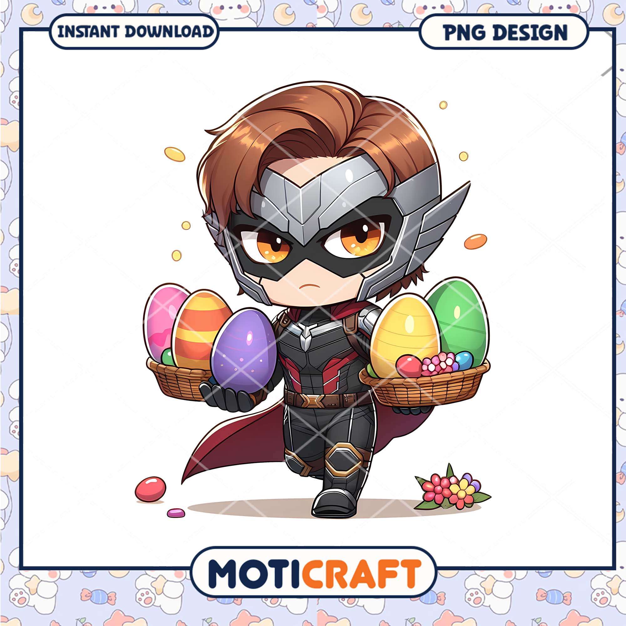 Easter Chibi PNG Cute Superhero Design Easter Chibi PNG Cute Superhero Design